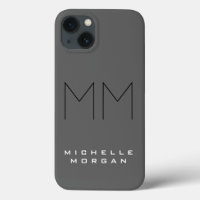 Grau Schwarz Bold Monogram Moderner Minimalistisch