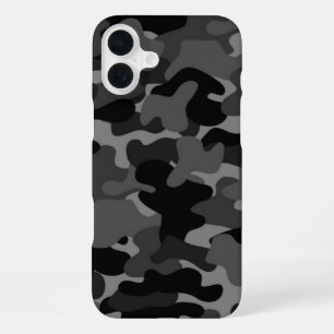 Grau Schwarz Camo iPhone 16 Plus Hülle