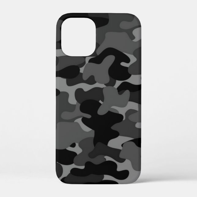 Grau-Schwarz-Camouflage Case-Mate iPhone Hülle (Rückseite)