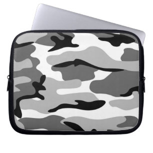 Grau & Schwarz Camouflage Laptop-Sieb Laptopschutzhülle