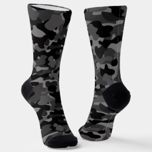 Grau-Schwarz-Camouflage Socken
