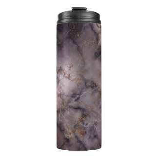 Grau Schwarz Gold Rauch Marmor Thermosbecher
