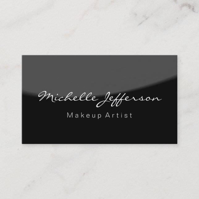 Grau Schwarz Make-up Artist Script Business Card Visitenkarte (Vorderseite)