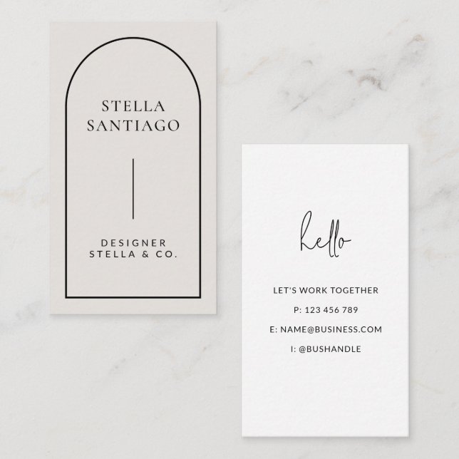 Grau Schwarz Moderne Minimalistische Visitenkarte (Vorne/Hinten)