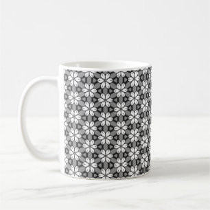 Grau, Schwarz und Weiß Kaffeetasse