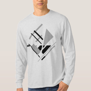 Grau-Schwarze Mischung MCM inspirierte geometrisch T-Shirt
