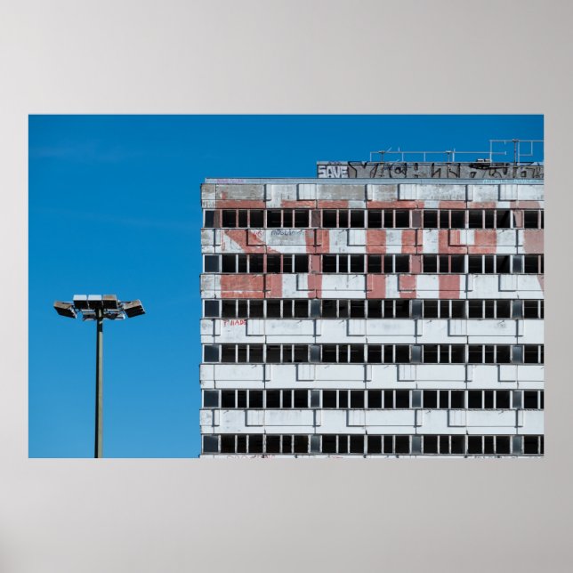 GRAU-SCHWARZE POST-LAMPE POSTER (Vorne)