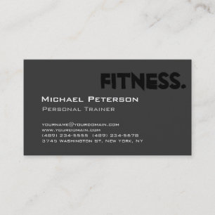 Grau Schwarze Visitenkarte für Personal Trainer Fi