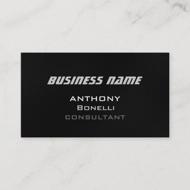Grau Schwarzes Muster Moderne Charme Business Card Visitenkarte (Vorderseite)