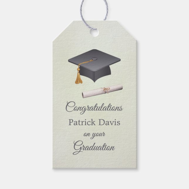 Grau-Schwarzmörtel, Diplom-Abschluss Geschenkanhänger (Vorderseite)