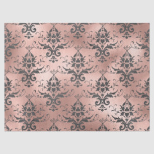 Grau Scroll Arbeit Blumenmotiv Rosa Dekoupage Seidenpapier