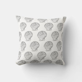 Grau Seashell elegantes, nahtloses Muster Kissen