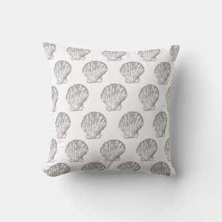 Grau Seashell elegantes, nahtloses Muster Kissen