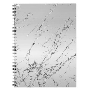 Grau Silber Glitzerndes Faux Glitter Notizblock