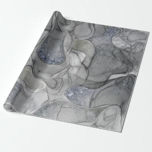 Grau-silber-Marmorgefühle Geschenkpapier
