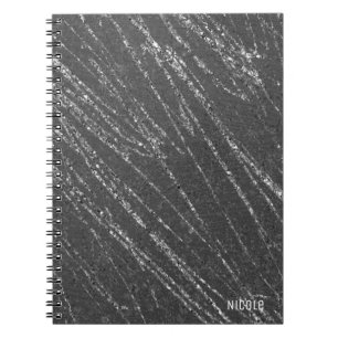 Grau & Silber Moderner Glamour Marmor Streifen Des Notizblock