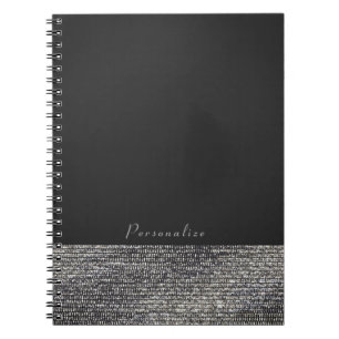 Grau & Silber Moderner Glamour Pailletten Chic Ele Notizblock