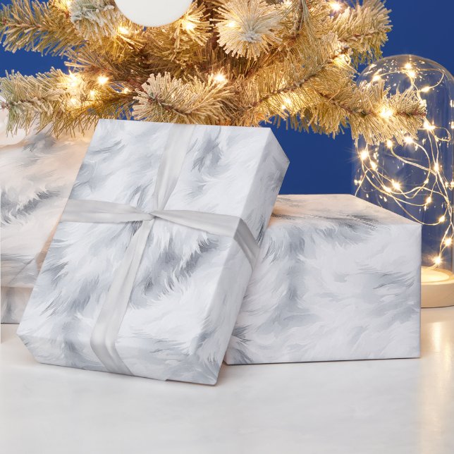 Grau Silber Weiß Geburtstag Geschenkpapier (Feiertage)