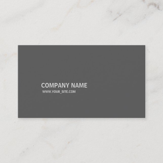 Grau Simples Modern Elegant Company Visitenkarte (Vorderseite)