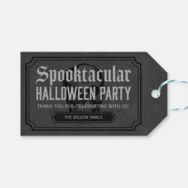 Grau-Skull Spooktacular-Halloween-Party Geschenkanhänger