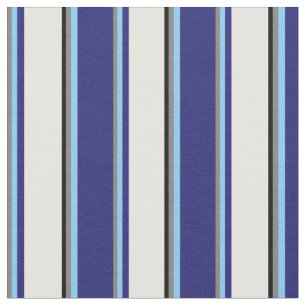 Grau, Sky Blue, Midnight Blue, Mint Cream & Black Stoff