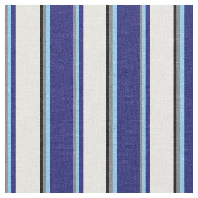 Grau, Sky Blue, Midnight Blue, Mint Cream & Black Stoff (Nahaufnahme)