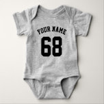 Grau Sports Jersey Individuelle Name Baby Strampler<br><div class="desc">Football Soccer Personalisierte Jersey Name und Nummer</div>