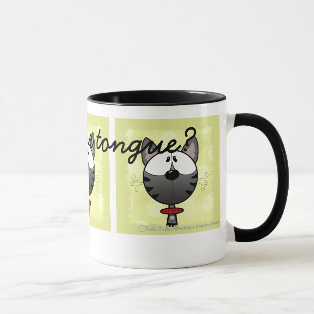 Grau Striped Kitty Tasse (Rechts)
