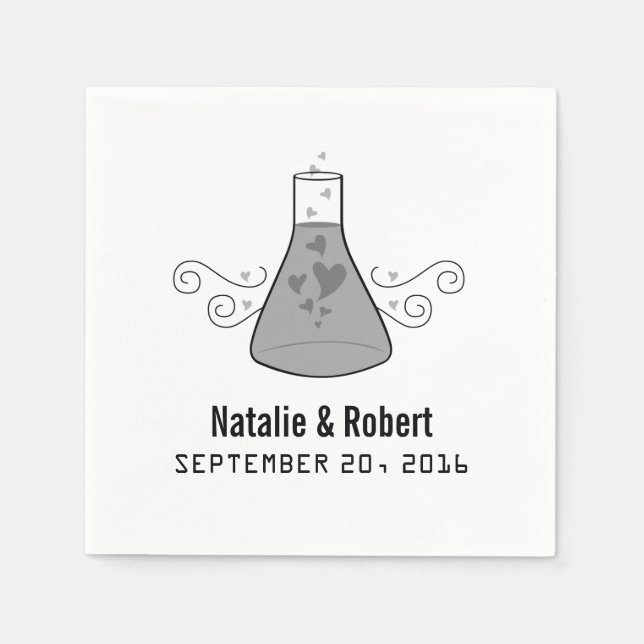 Grau Sweet Chemistry Paper Napkins Serviette (Vorderseite)