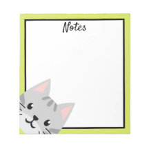 Grau Tabby Cat Blank Notepad