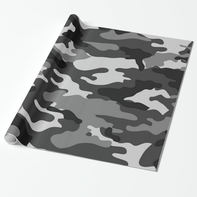 Grau-Tarnung| Wrackpapier Geschenkpapier (Ungerollt)