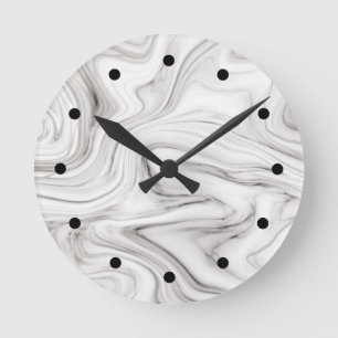 Grau Tone Marble Style Digital Art Muster Runde Wanduhr