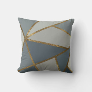 Grau Töne Neutral Gold Bronze Geometrisch Kissen