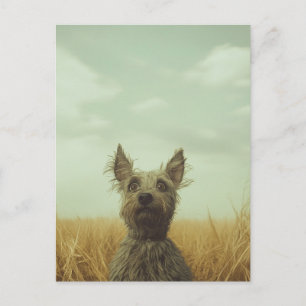 Grau Toto in einem Weizenfeld Postkarte