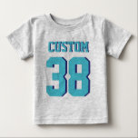 Grau & Turquoise Baby | Sports Jersey Design Baby T-shirt<br><div class="desc">Grau & Turquoise Baby | Sports Jersey Design ・ Baby Football T - Shirt</div>