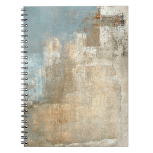 Grau und Beige Abstrakte Kunst Malerei abstrakt, K Notizblock