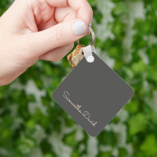 Grau und Beige personalisiert Schlüsselanhänger