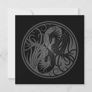 Grau und Black Yin Yang Phoenix