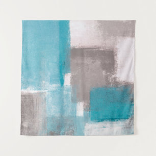 Grau und Blau Abstrakt Art Malerei Abstract,Malere Wandteppich