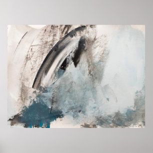 Grau und Blau Abstrakte Kunstmalerei.abstrakt,art, Poster