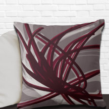 Grau und Burgund Abstrakte Ribbons