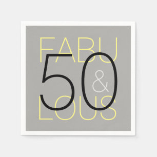 Grau und Gelb 50 & Fabulous Paper Napkin Serviette