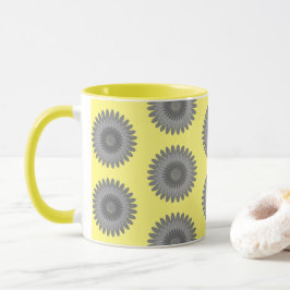 grau und gelb, tasse
