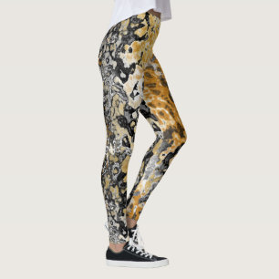 Grau und Gold Abstrakt Leggings