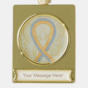 Grau und Gold Awareness Ribbon Engel Ornament