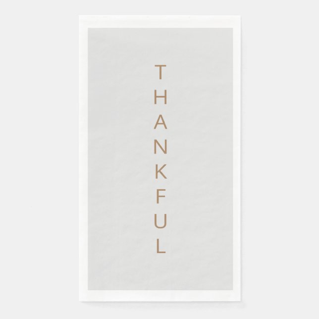 Grau und Gold Dankbarkeit Napkin Serviette (Vorderseite)