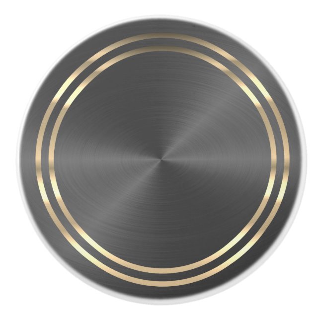Grau und Gold Keramikknauf (Vorderseite)