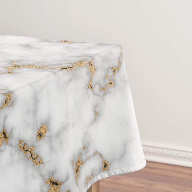 Grau und Gold Swirl Imitate Marmor Tischdecke (Beispiel)