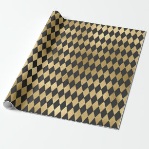 Grau und Goldfolie-Diamant Geschenkpapier
