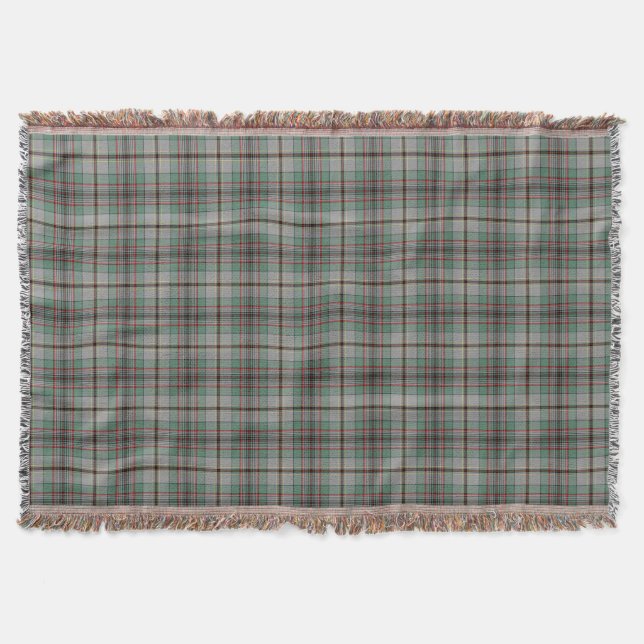Grau und Green Clan Craig Kariert Decke (Vorderseite)